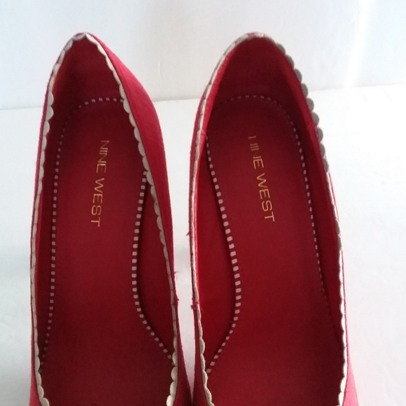 Nine West Red West Cloth Linen with Rope Bow Shoes - Picture 3 of 9